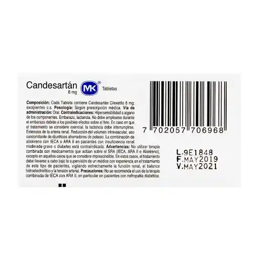 Mk Candesartán (8 mg)