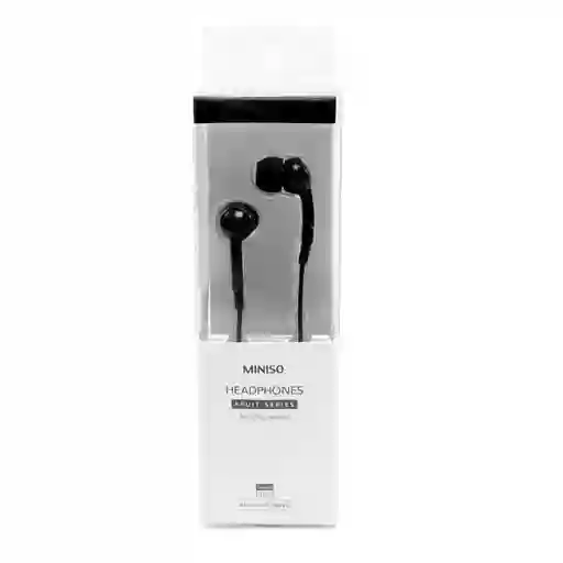Miniso Audífonos de Cable Negro 1 m