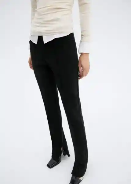 Pantalón Momi Negro Talla 36 Mujer Mango