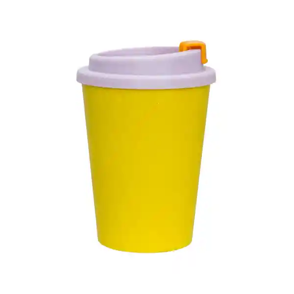 Vaso Tapa Fibra Mostaza 300 mL Diseño 0001 Casaideas