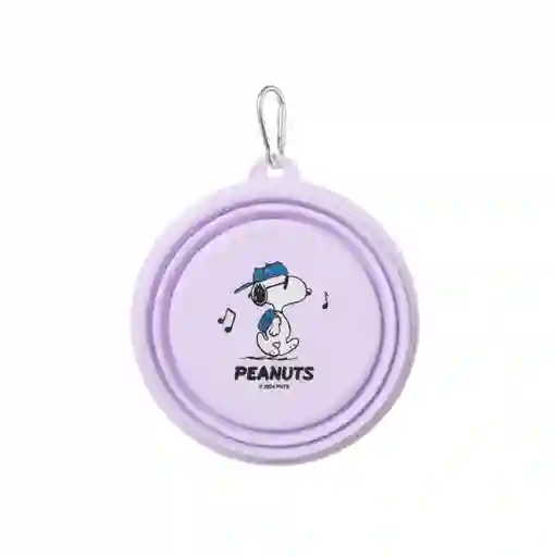 Tazón Plegable Para Mascotas Serie Snoopy Colorful Morado Miniso