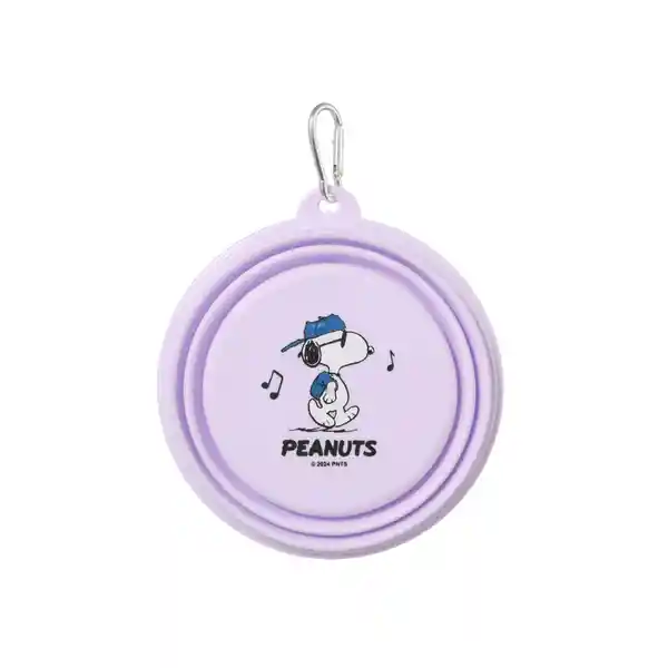 Tazón Plegable Para Mascotas Serie Snoopy Colorful Morado Miniso