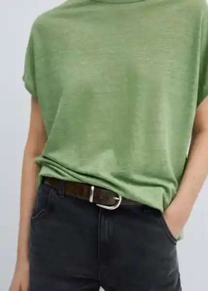 Camiseta Lint Verde Talla XS Mujer Mango