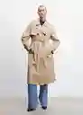 Abrigo Trench Angela Beige Talla 26 Mujer Mango