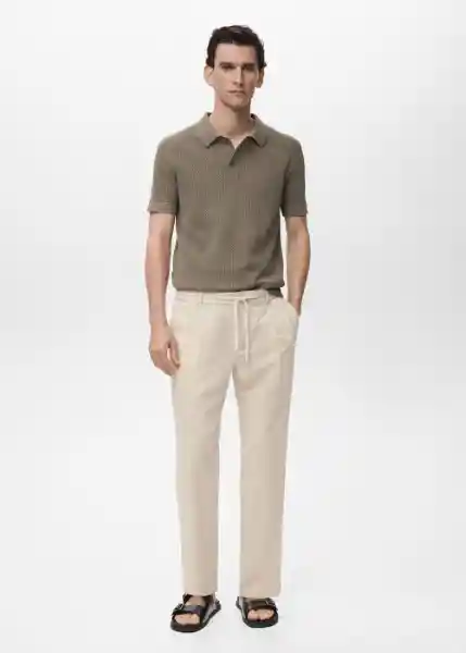 Pantalón Romelino Crudo Talla 42 Hombre Mango