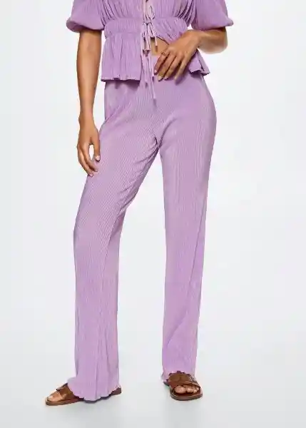 Pantalón Monica Malva Talla 24 Mujer Mango