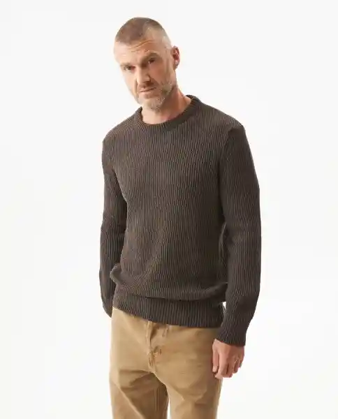 Suéter Mix Masculino Café Cebada Claro Talla L Chevignon