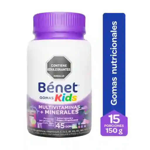 Bénet Multivitamínico Gomas Kids + Minerales Sin Azúcar