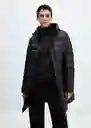 Abrigo Anorak Plumón Negro Talla XS Mujer Mango