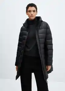 Abrigo Anorak Plumón Negro Talla XS Mujer Mango