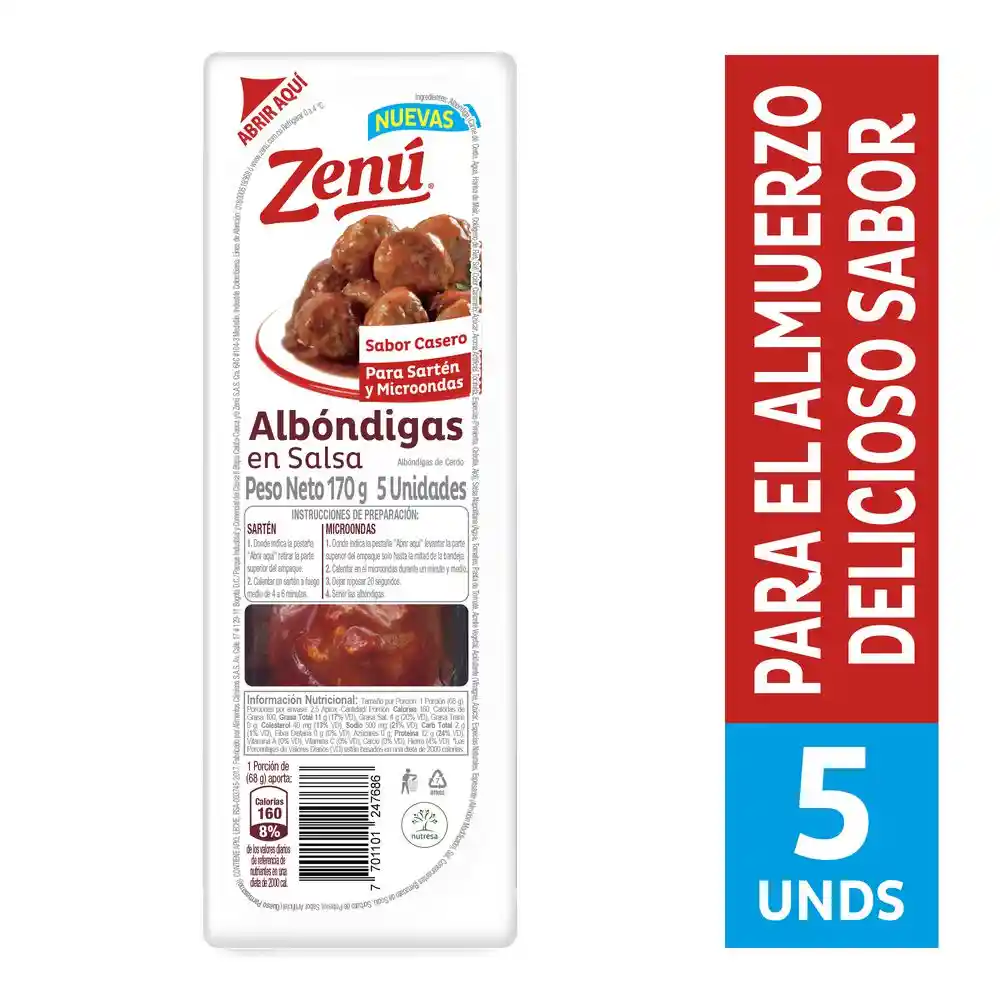 Zenú Albóndigas en Salsa