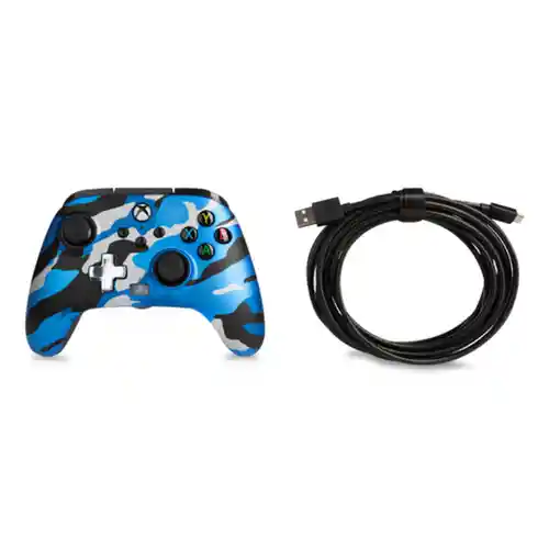 Power A Control Alámbrico Para Xbox One Azul Camuflado