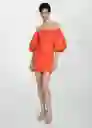 Vestido Tulipa Coral Talla Xl Mujer Mango