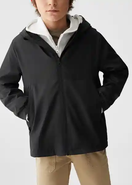 Abrigo Parka Kevin Negro Talla 10 Niños Mango