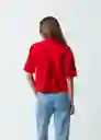 Camisa Valen Mujer Rojo Gobelino Talla L 411G302 Naf Naf