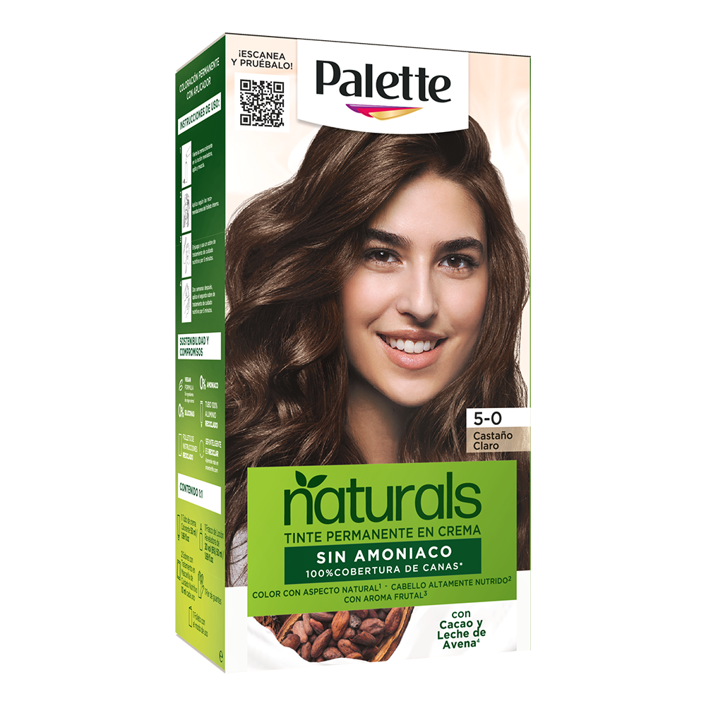 Tinte Palette Naturals 5-0 Castaño Claro Sin Amoniaco