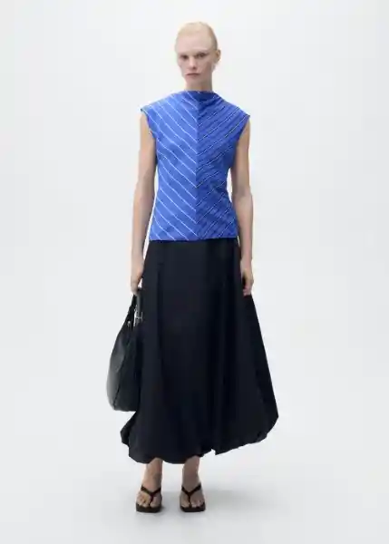 Blusa Noeli Azul Talla S Mujer Mango
