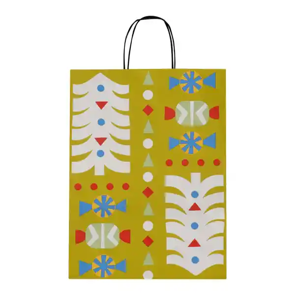 Bolsa de Regalo Navideña Amarillo Casaideas