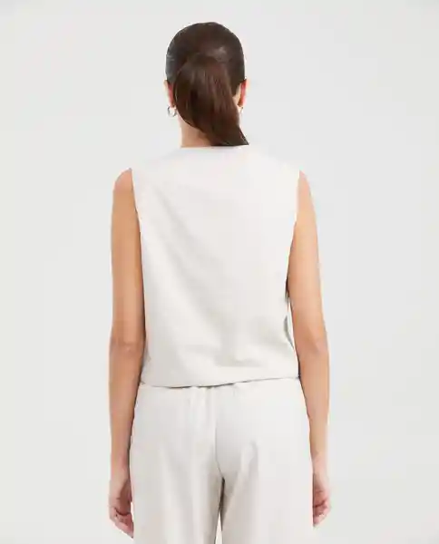 Chaleco Knotted Vest Crudo Beige Claro Talla XS Chevignon