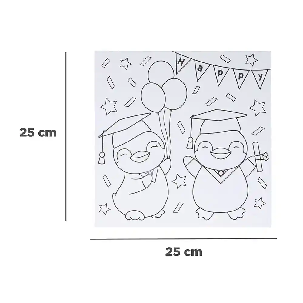 Miniso Kit de Pintura Con Colores y Pinceles Pingüino Graduación