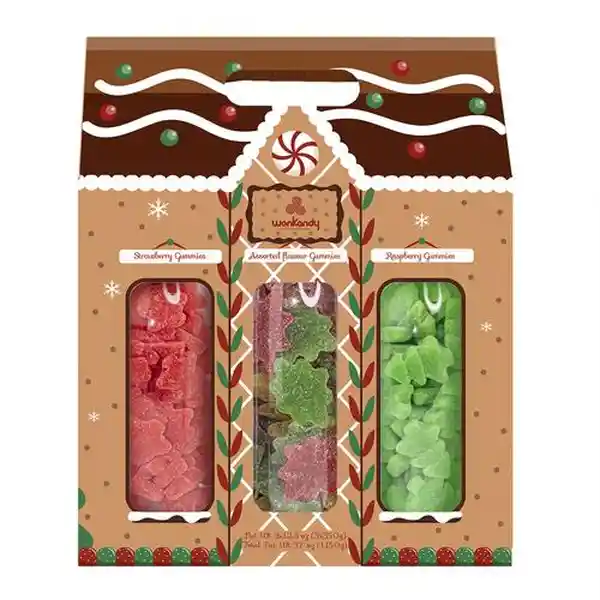 Wonkandy Casa de Pan de Jengibre de Gomitas Navideñas