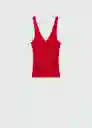 Top Lana Rojo Talla M Mujer Mango