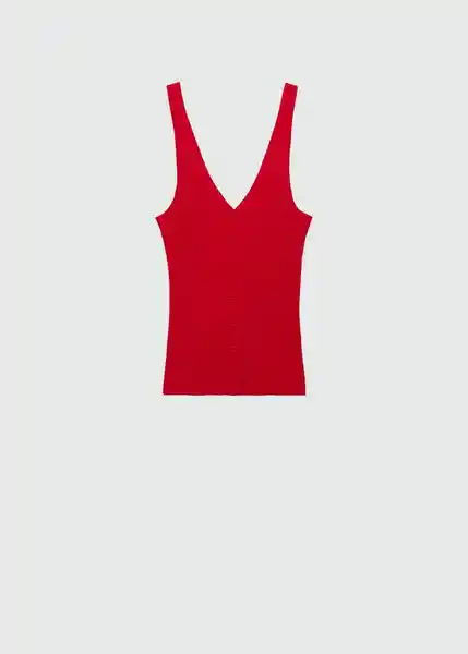 Top Lana Rojo Talla M Mujer Mango