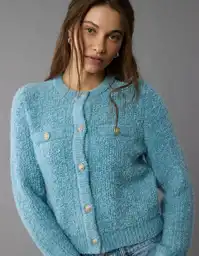 Suéter Tejido Mujer Azul Talla MEDIUM 1310400 American Eagle