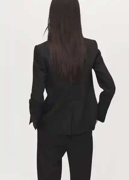 Blazer Americana Boreal Negro Talla 38 Mujer Mango