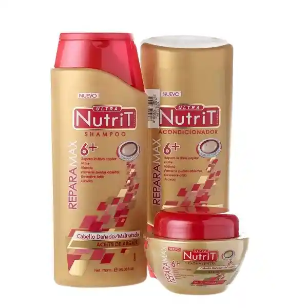 Nutrit Shampoo Reparación Max + Crema + Acondicionador