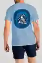 ONeill Camiseta Classic Wolf Dog Masculina Azul Celeste Talla S