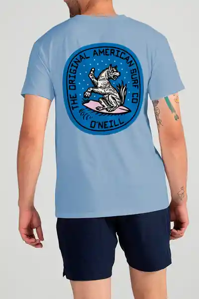 ONeill Camiseta Classic Wolf Dog Masculina Azul Celeste Talla S