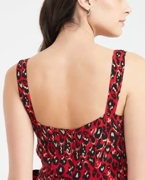 Vestido Corto Animal Print Wrap Rojo Salsa Oscuro XL Chevignon