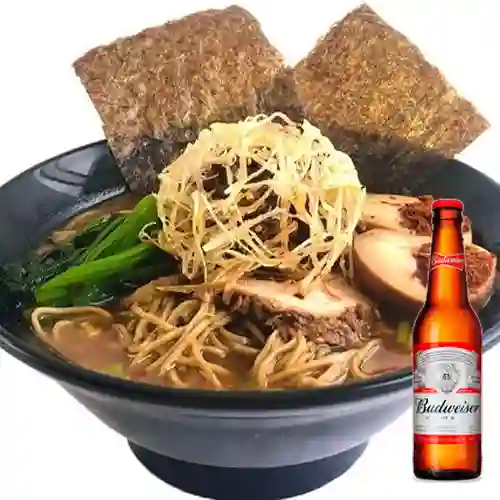 Combo Samurai Ramen 2.0 muy picante + Budweiser 250ml