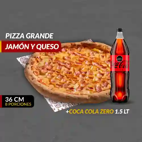 Pizza (g) Jamón con Queso + Gaseosa 1,5l