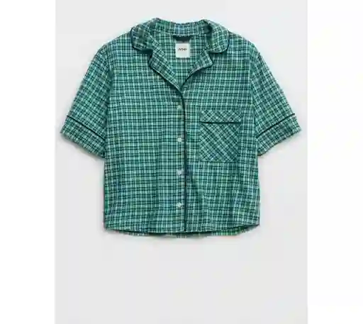 Camisa de Pijama Aerie Verde Talla X-Small American Eagle