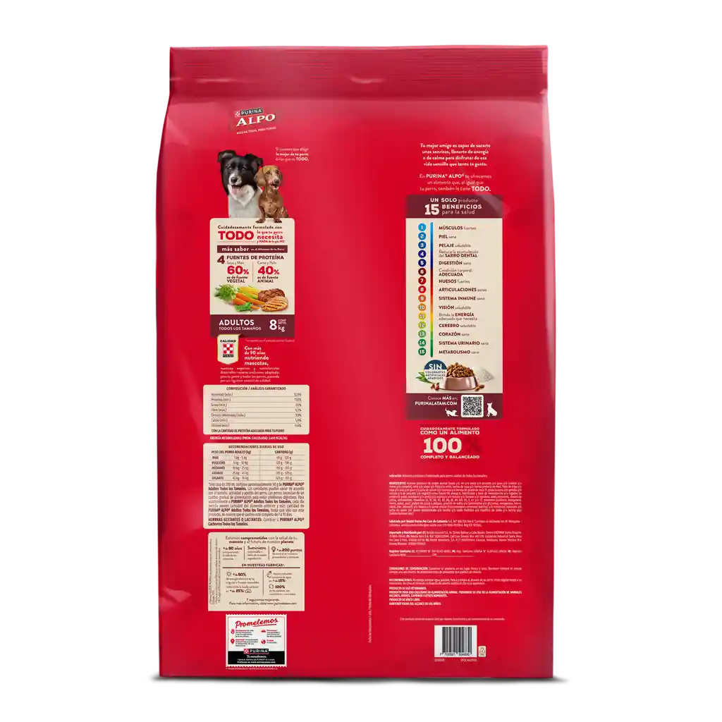 Comida para perros Alpo Adultos con carne,pollo,cereales y vegetales x 8 kg