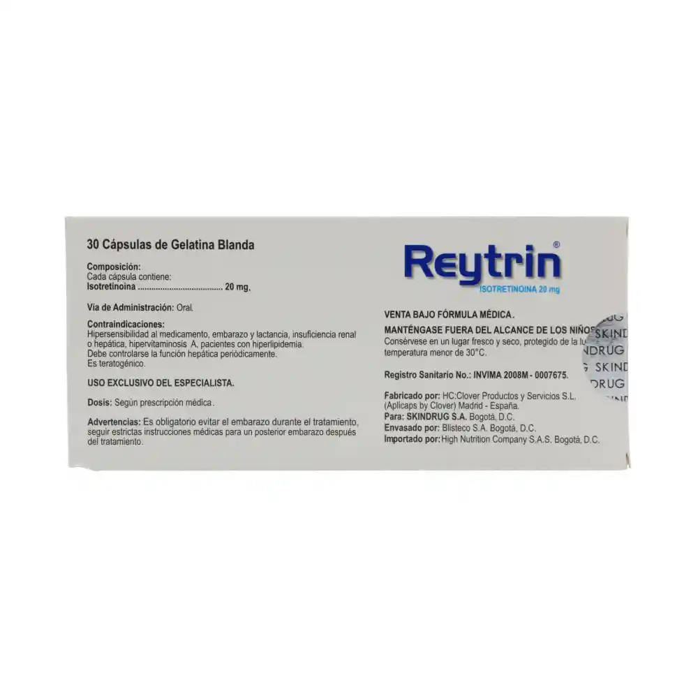 Reytrin Cápsulas Blandas (20 mg)