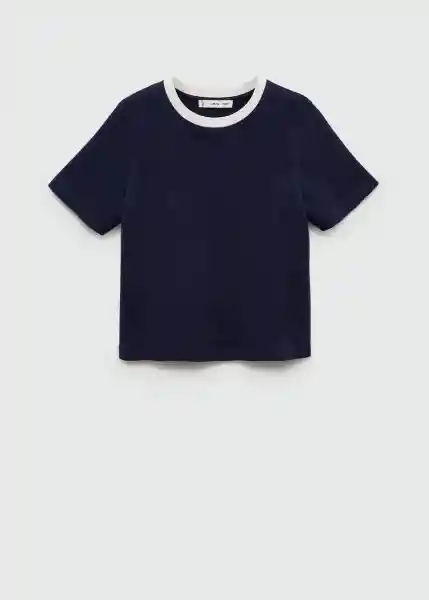 Camiseta Contrast-h Navy Talla XL Mujer Mango