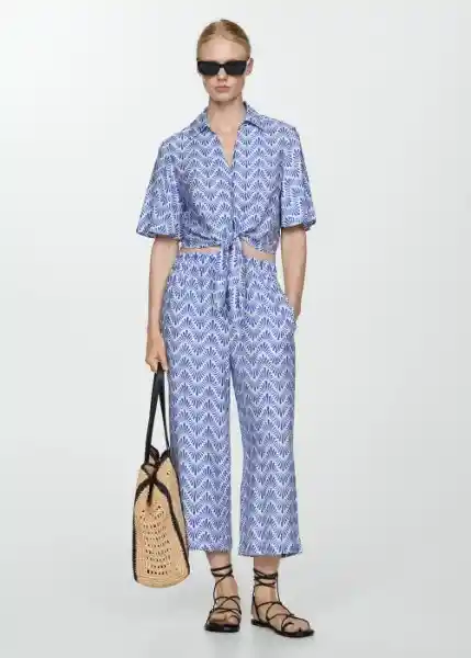 Pantalón Life Azul Talla S Mujer Mango