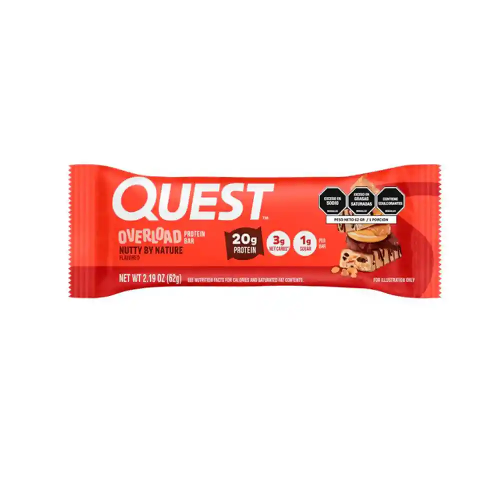Quest Overload Barra de Proteina Crema de Maní y Chocolate Bolsa