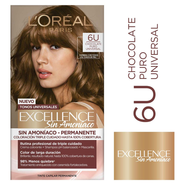 Tinte Capilar Permanente L'Oréal Paris Excellence 6U Chocolate Puro Universal