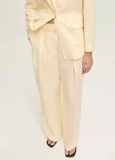 Pantalón Brera Vainilla Talla 38 Mujer Mango