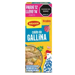 Caldo de Gallina MAGGI paga 12 lleva 14 cubos x 154g