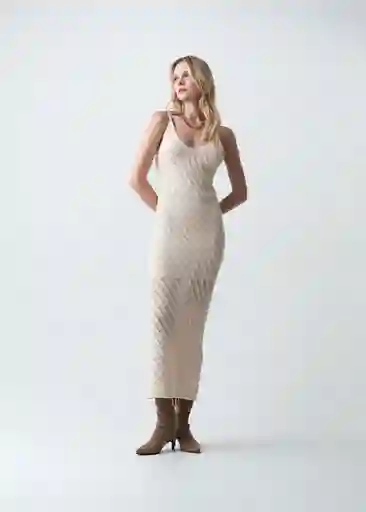 Vestido Mujer Crudo Vainilla Claro Talla S 473G038 Naf Naf