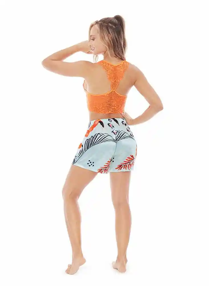 Short en Satín Estampado S-estampado