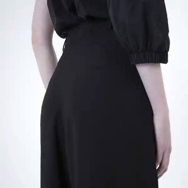 Pantalón Palazzo Pliegues y Bolsillos Negro 12 Fuera de Serie