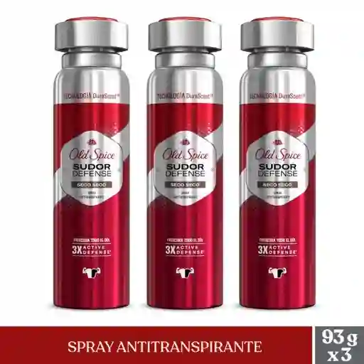 Old Spice Desodorante Antitranspirante Seco 93 g x 3 Und