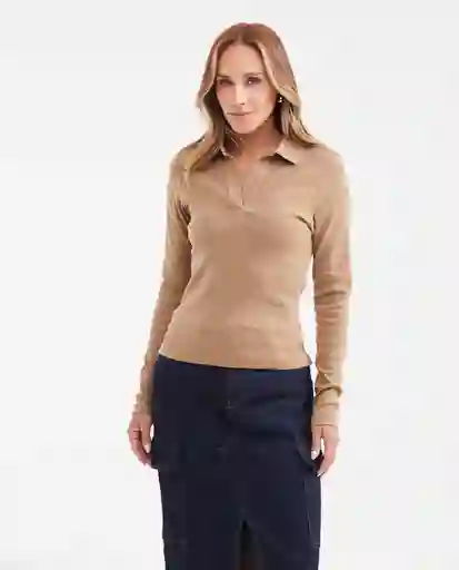 Camiseta Essential Polo Cafe Rubio Medio Talla XS Chevignon