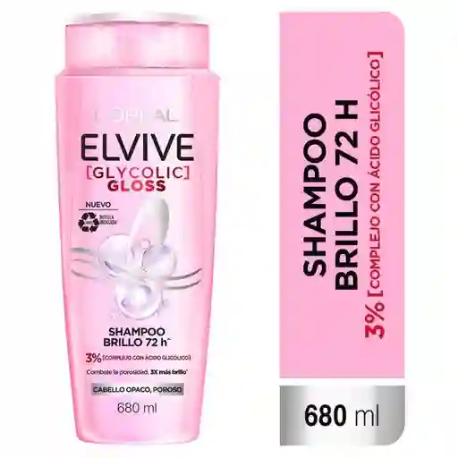 Shampoo Elvive Loreal Paris Glycolic Gloss Brillo 680 ml